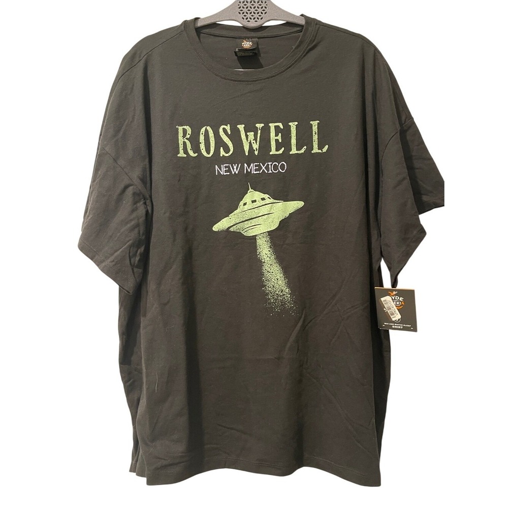 Hide and Eek! Roswell New Mexico Black Sleep T-Shirt Oversized Small NWT